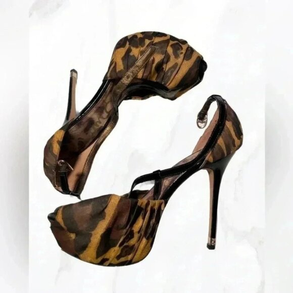 Sam Edelman stylish trendy  platform day 2 nite cheetah stiletto heeled shoes 9 - Picture 1 of 5